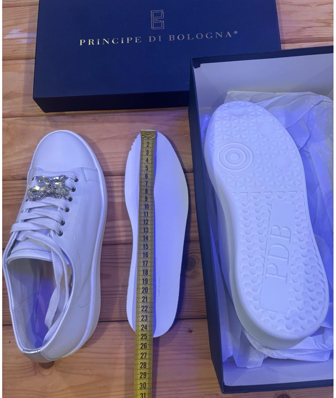 Principe di Bologna Белые кожаные кеды, фото 5