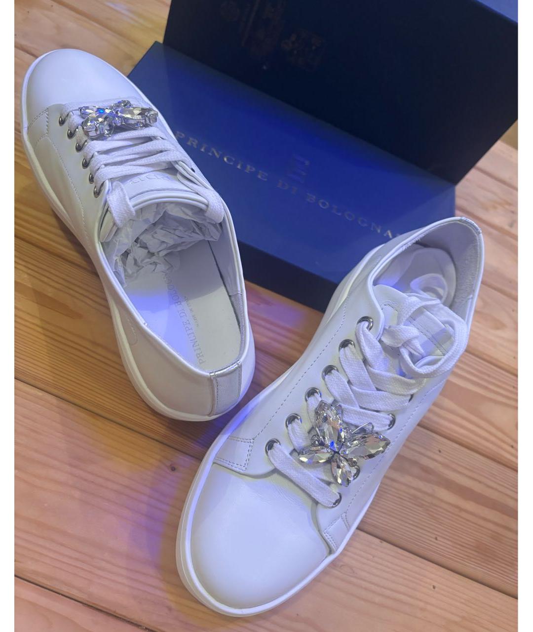 Principe di Bologna Белые кожаные кеды, фото 6