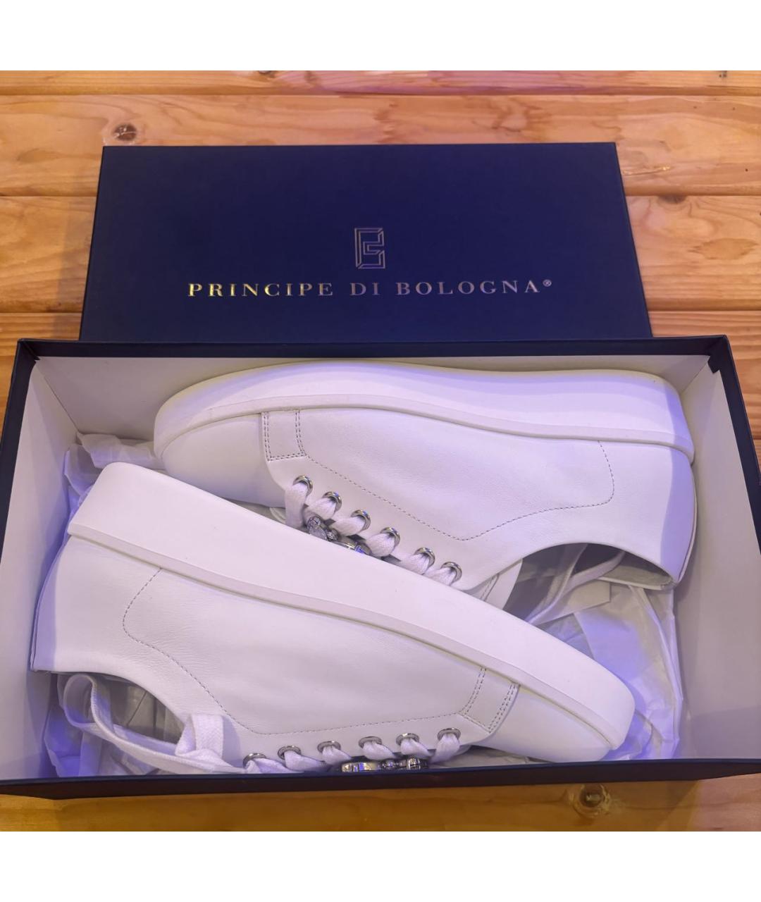 Principe di Bologna Белые кожаные кеды, фото 3