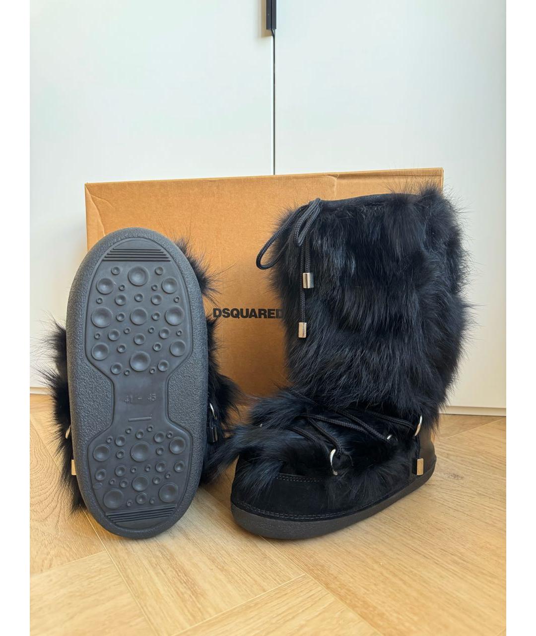 DSQUARED2 Черные замшевые высокие ботинки, фото 3