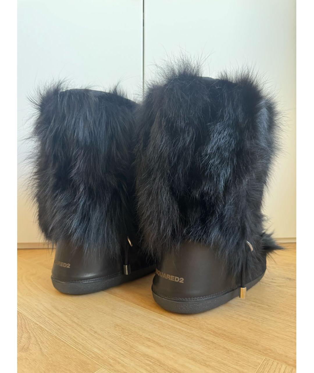 DSQUARED2 Черные замшевые высокие ботинки, фото 4