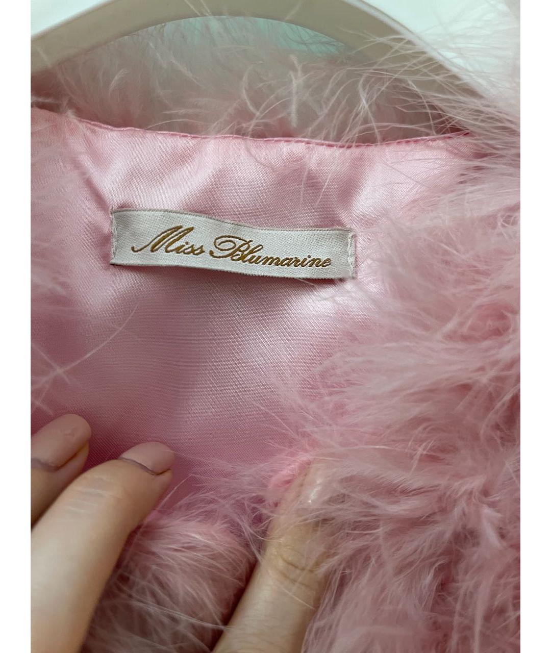 MISS BLUMARINE Розовый меховой жакет / жилет, фото 5