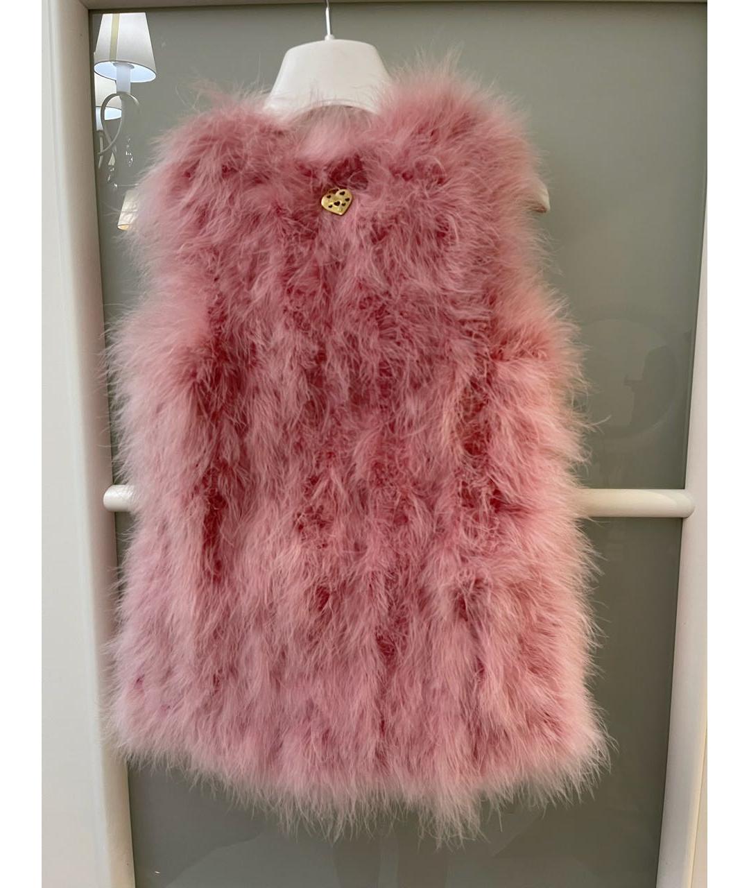 MISS BLUMARINE Розовый меховой жакет / жилет, фото 2
