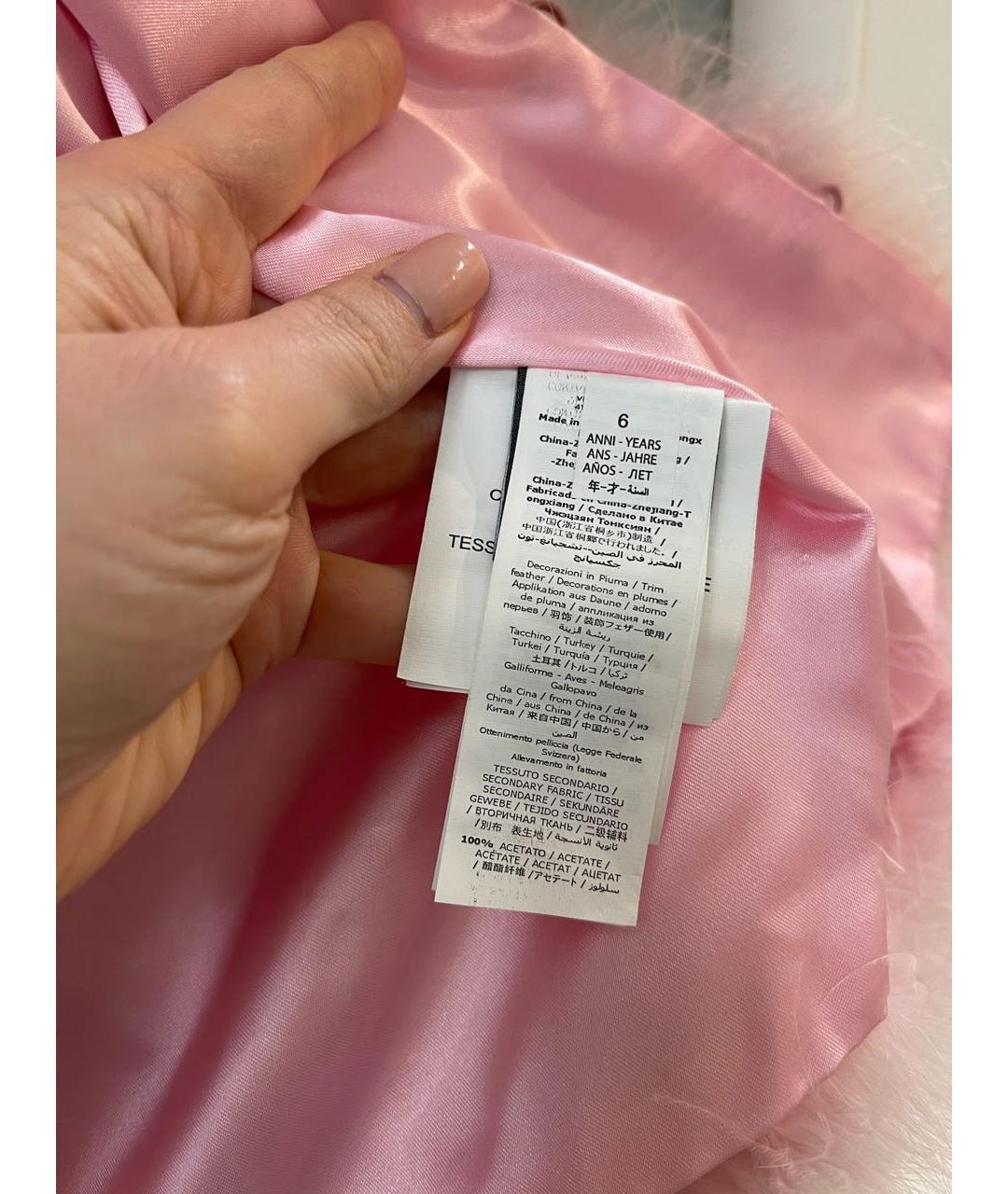 MISS BLUMARINE Розовый меховой жакет / жилет, фото 6