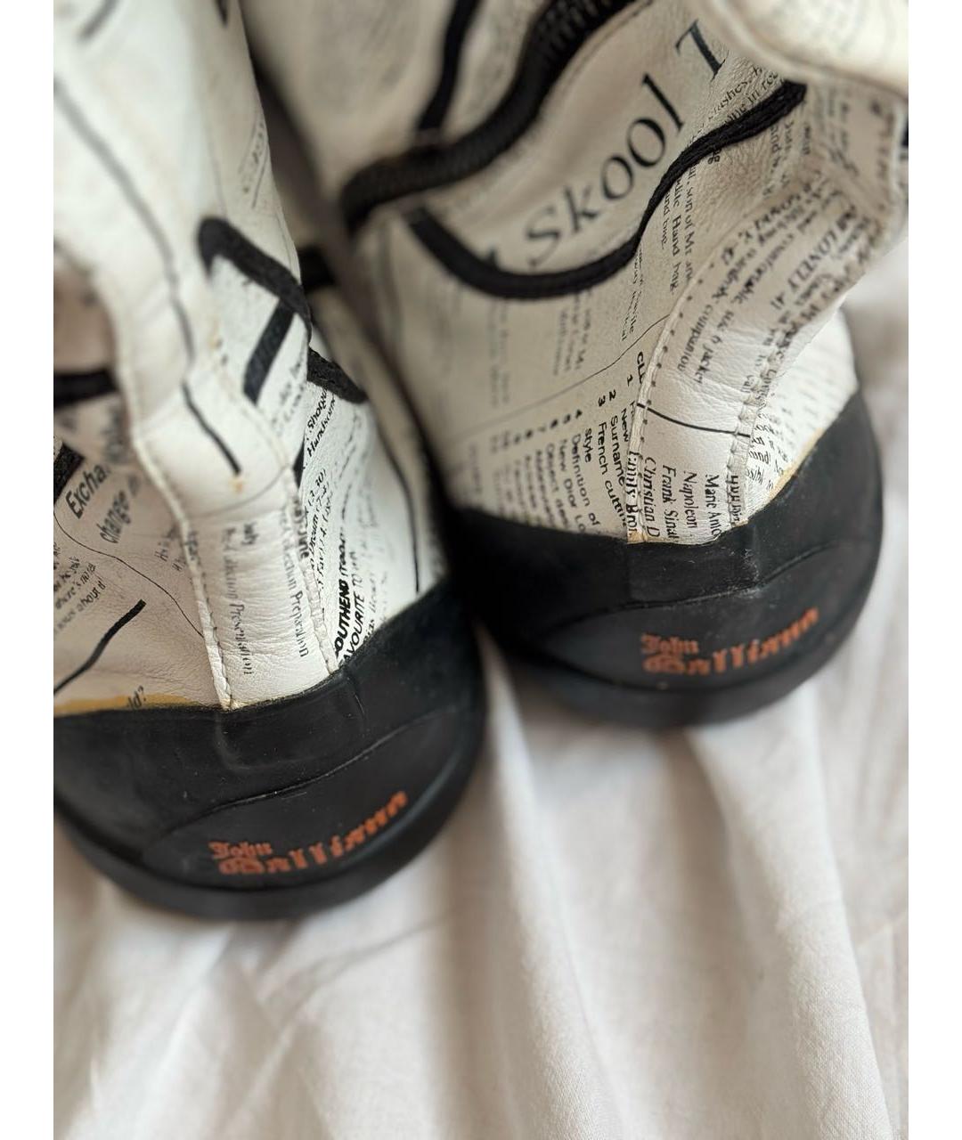 JOHN GALLIANO Белые кожаные сапоги, фото 3