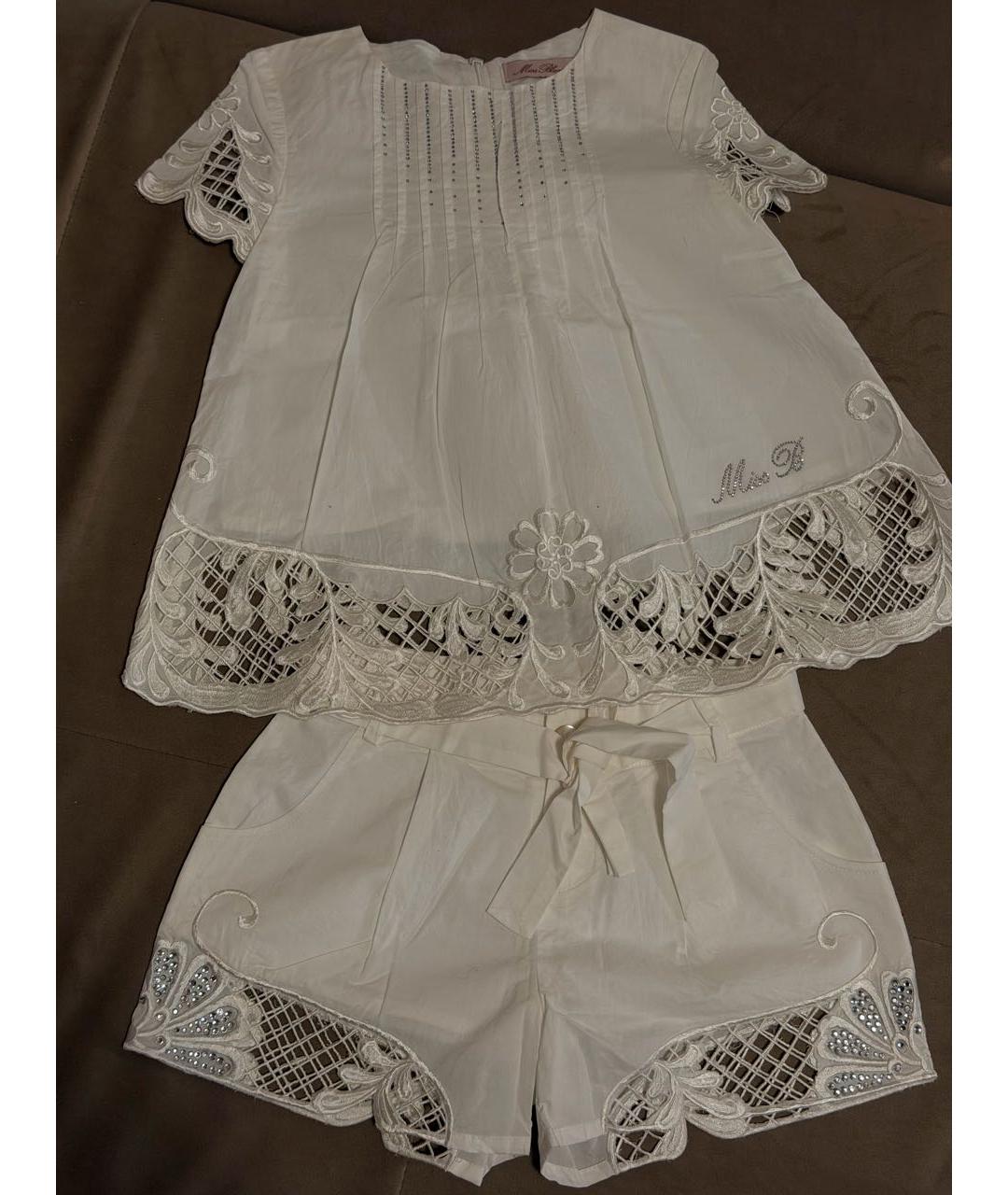 MISS BLUMARINE Белый хлопковый комплект, фото 8