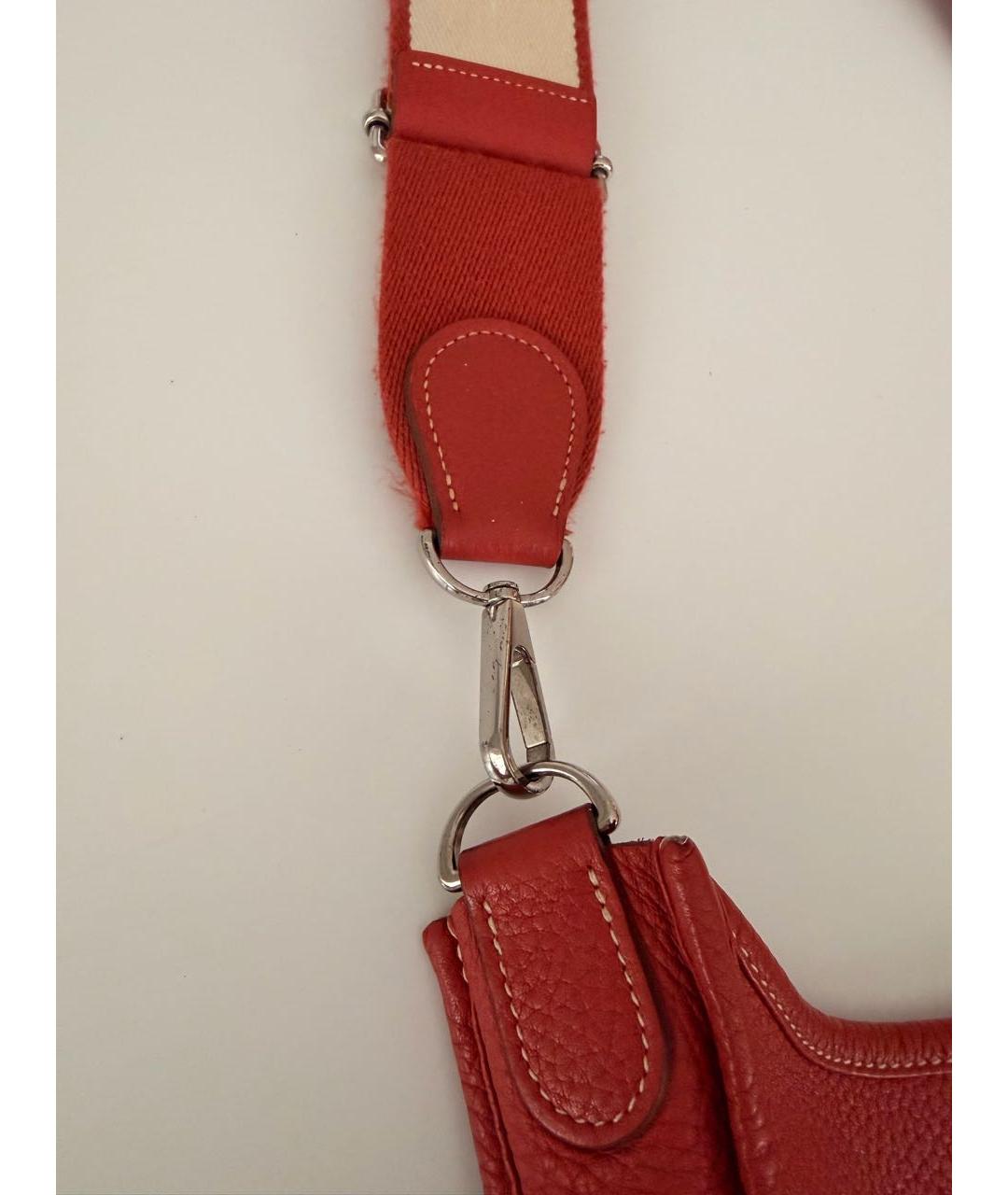 HERMES Красная кожаная сумка через плечо, фото 4