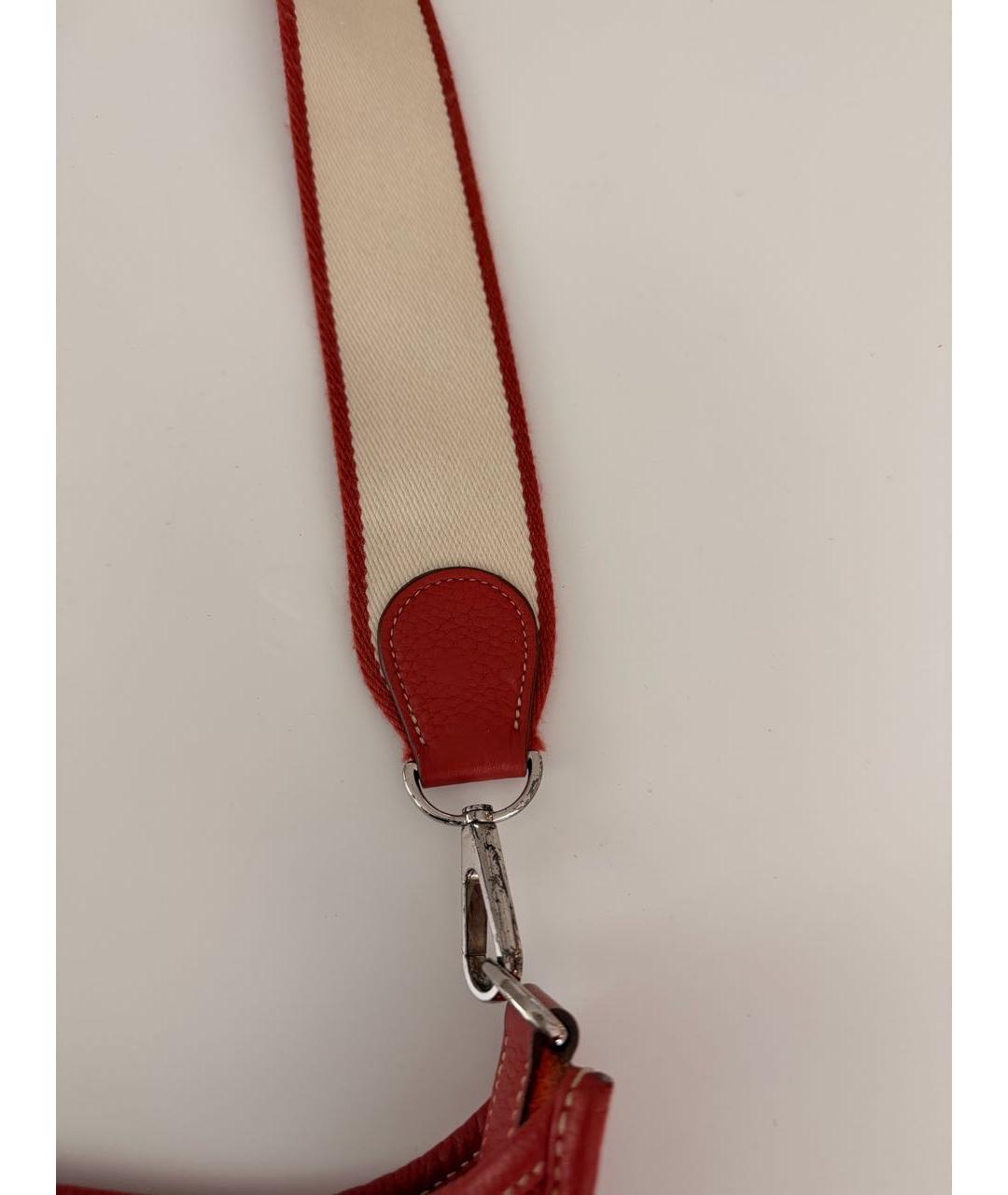 HERMES Красная кожаная сумка через плечо, фото 5