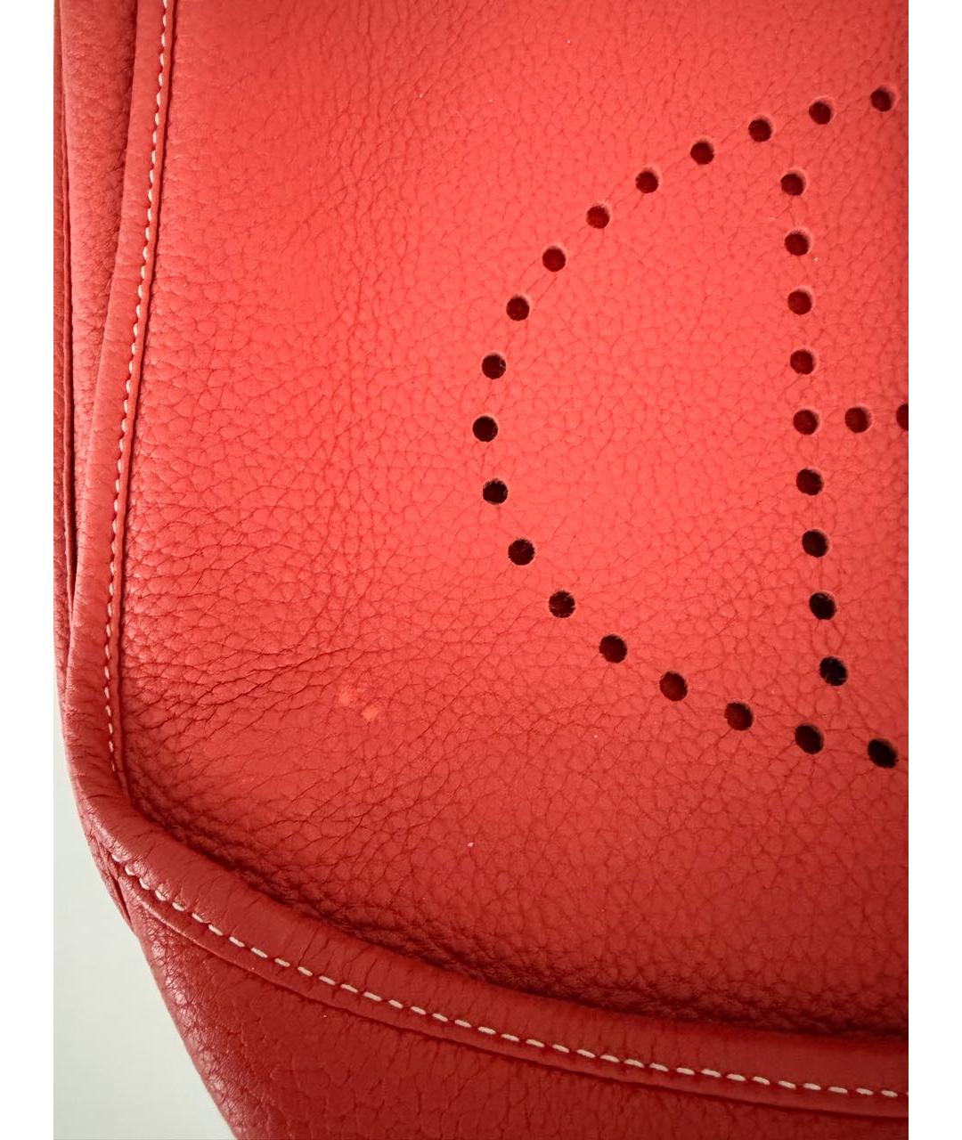 HERMES Красная кожаная сумка через плечо, фото 6