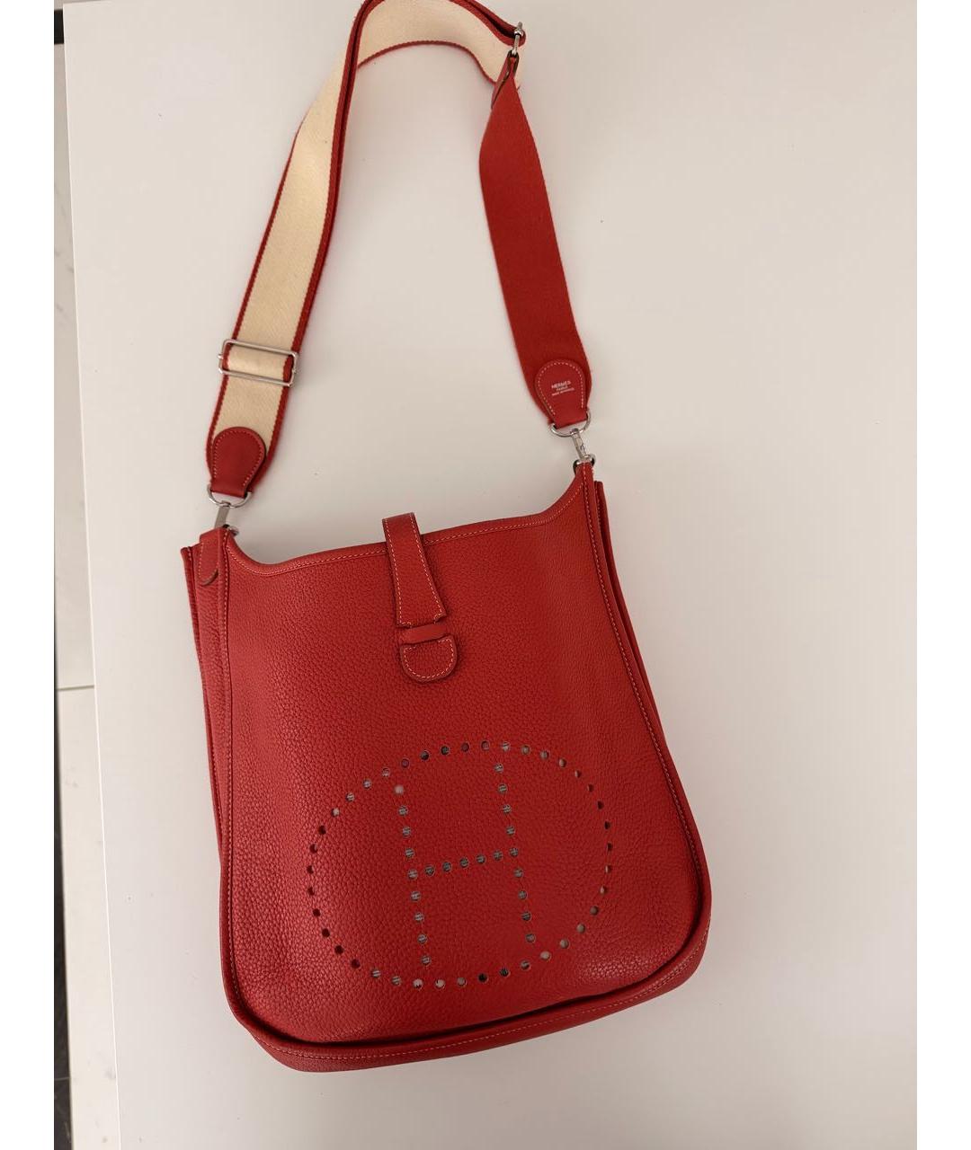 HERMES Красная кожаная сумка через плечо, фото 2