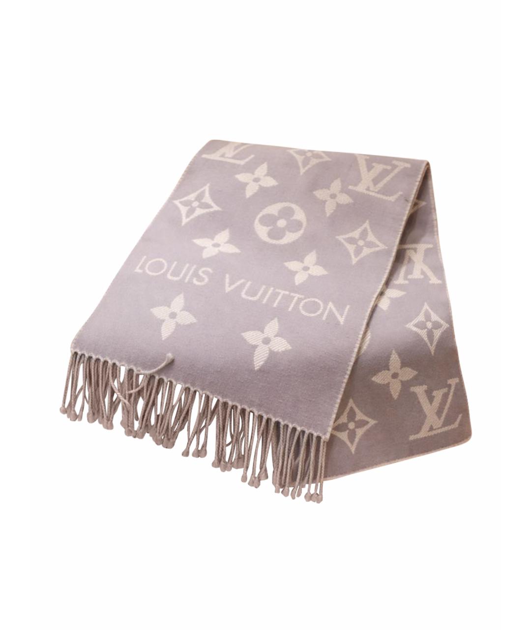 LOUIS VUITTON Голубой шерстяной шарф, фото 1