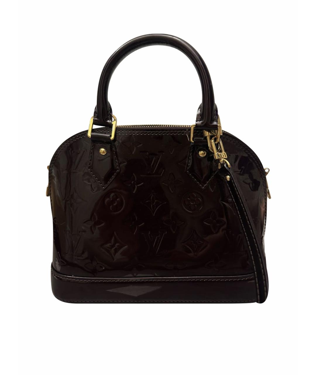 LOUIS VUITTON Бордовая сумка с короткими ручками из лакированной кожи, фото 1