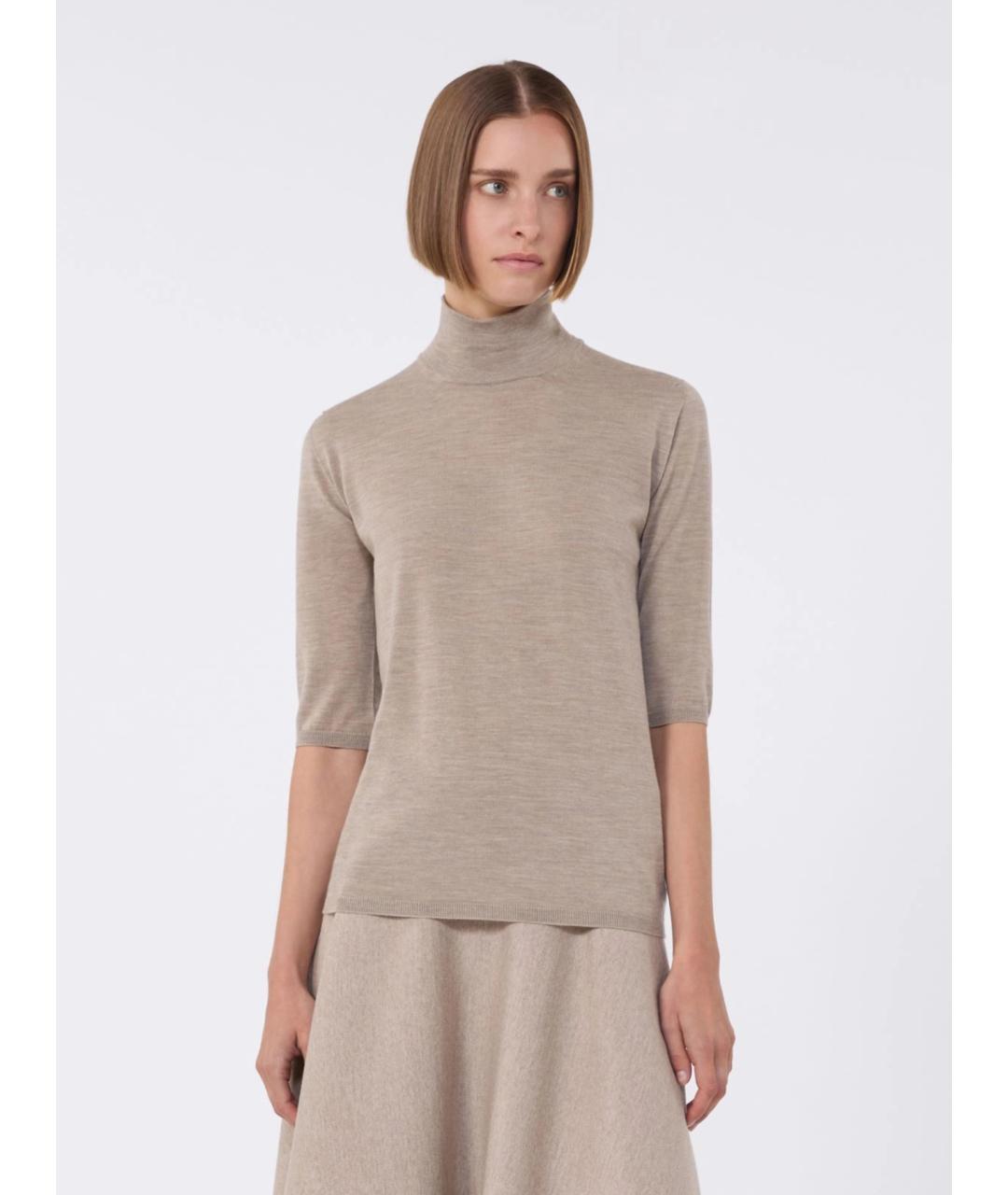 MAX MARA Бежевая шерстяная водолазка, фото 3