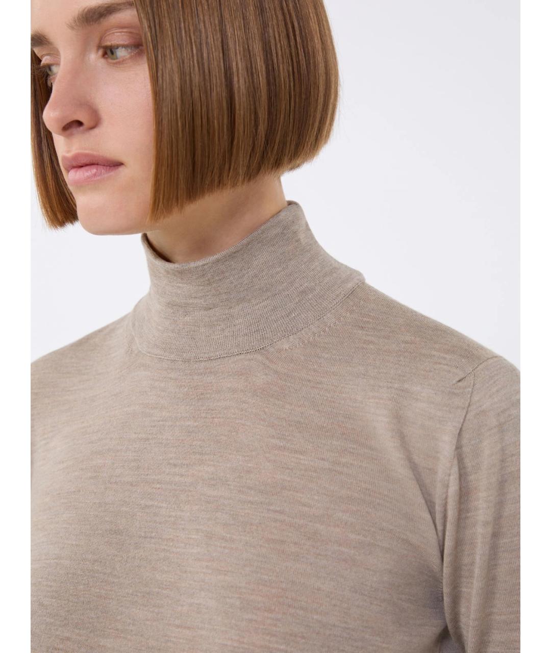 MAX MARA Бежевая шерстяная водолазка, фото 5