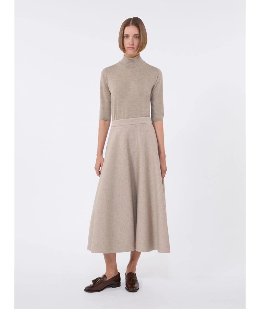 MAX MARA Бежевая шерстяная водолазка, фото 2