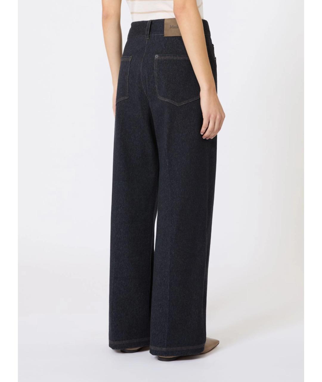 MAX MARA Темно-синие хлопковые прямые джинсы, фото 4