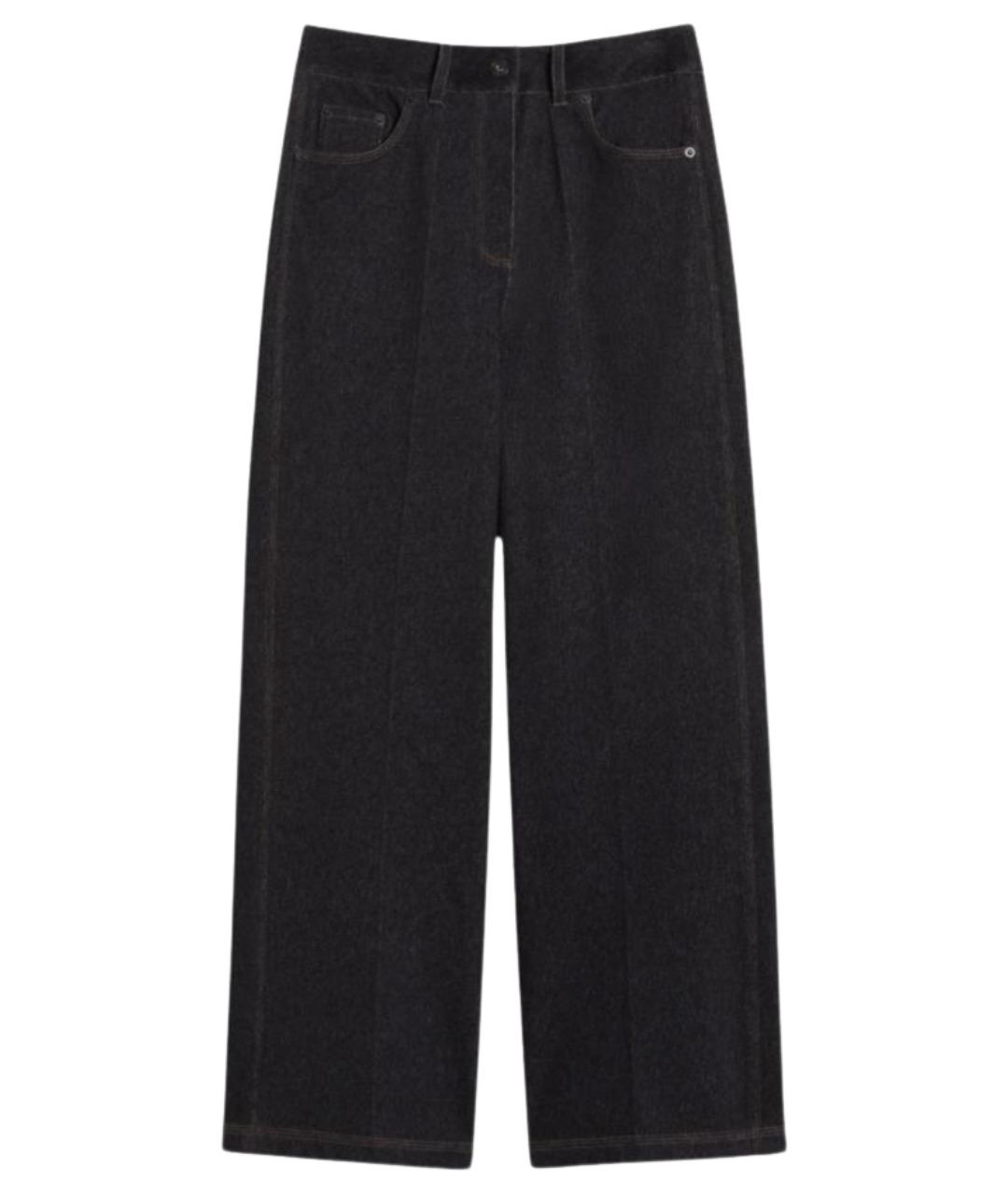 MAX MARA Темно-синие хлопковые прямые джинсы, фото 1