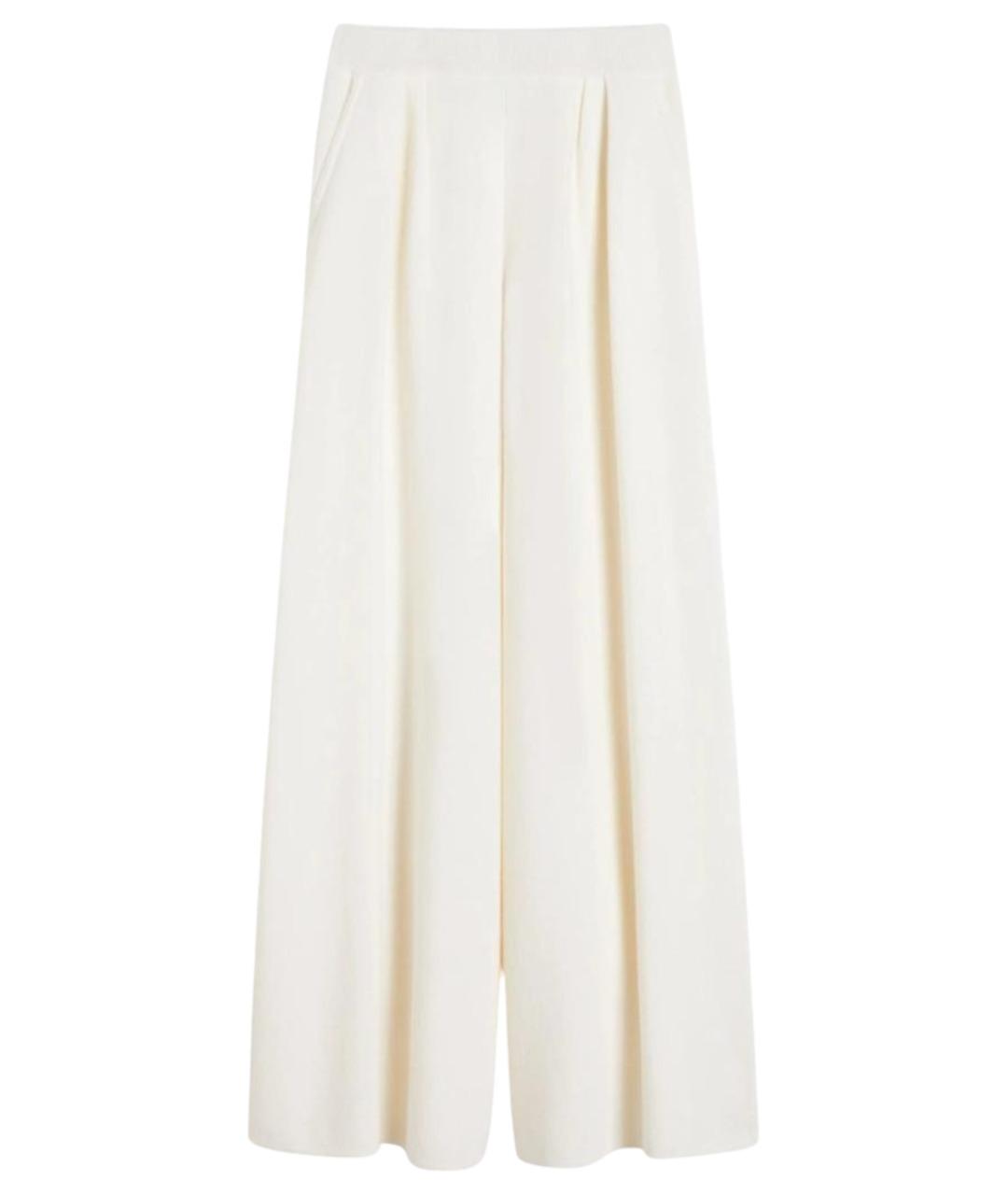 MAX MARA Белые шерстяные брюки широкие, фото 1