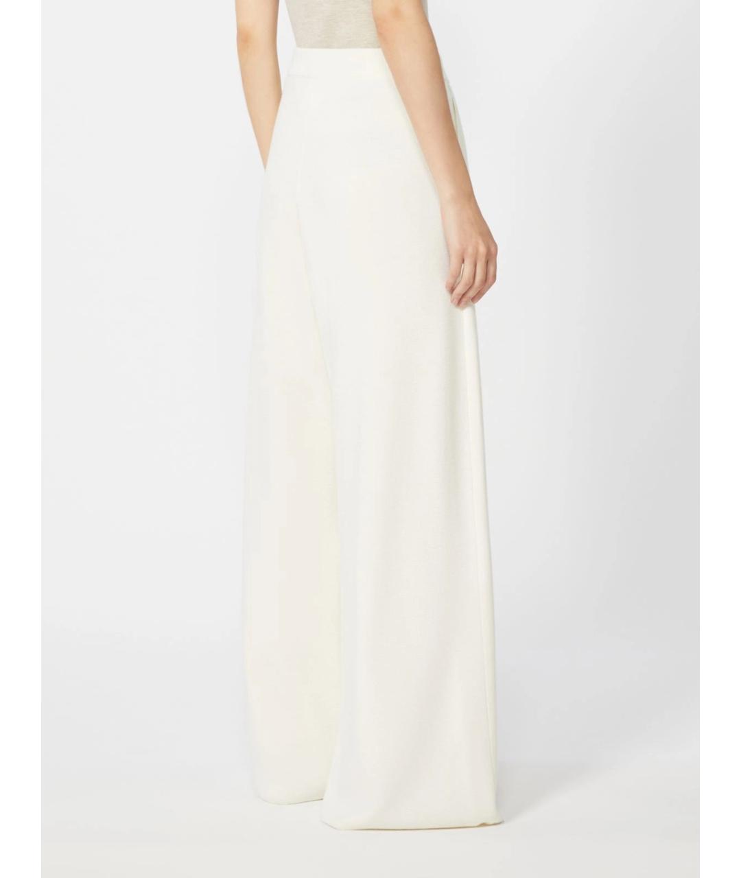 MAX MARA Белые шерстяные брюки широкие, фото 3