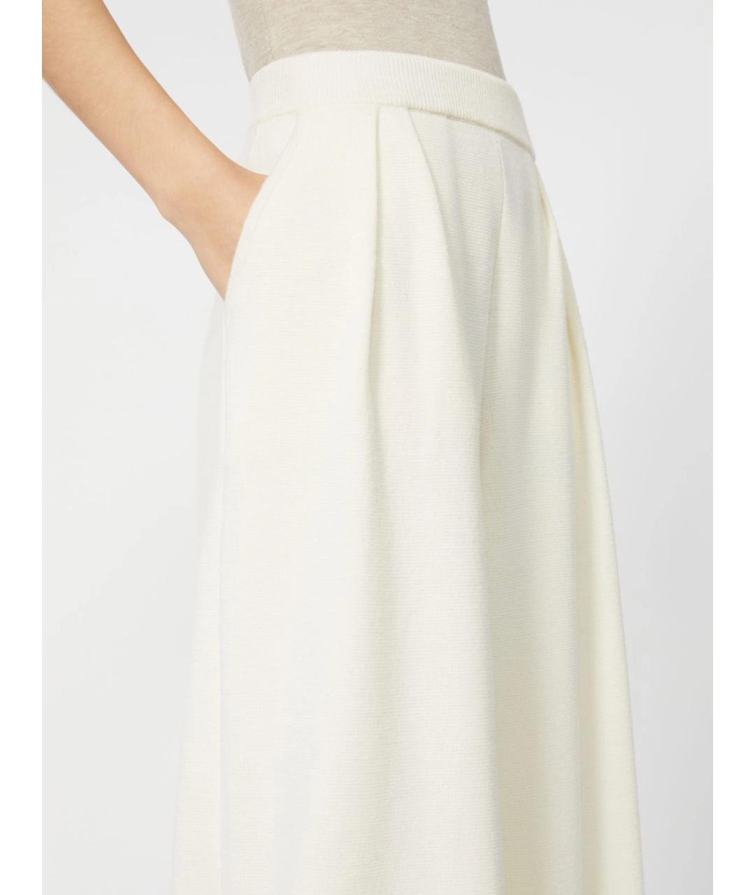 MAX MARA Белые шерстяные брюки широкие, фото 6