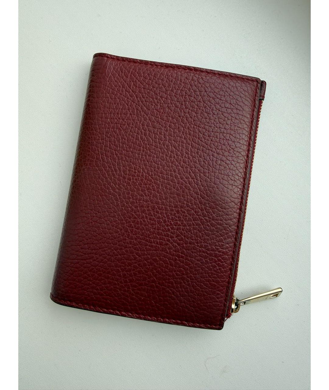 FURLA Бордовый кожаный кошелек, фото 3