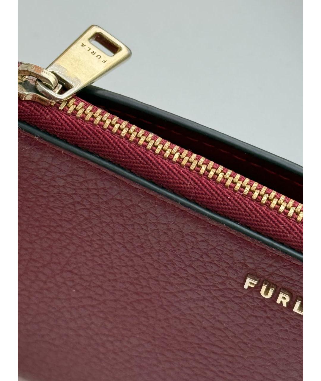 FURLA Бордовый кожаный кошелек, фото 7