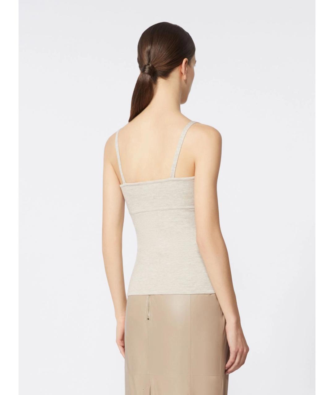 MAX MARA Бежевая шерстяная майка, фото 4
