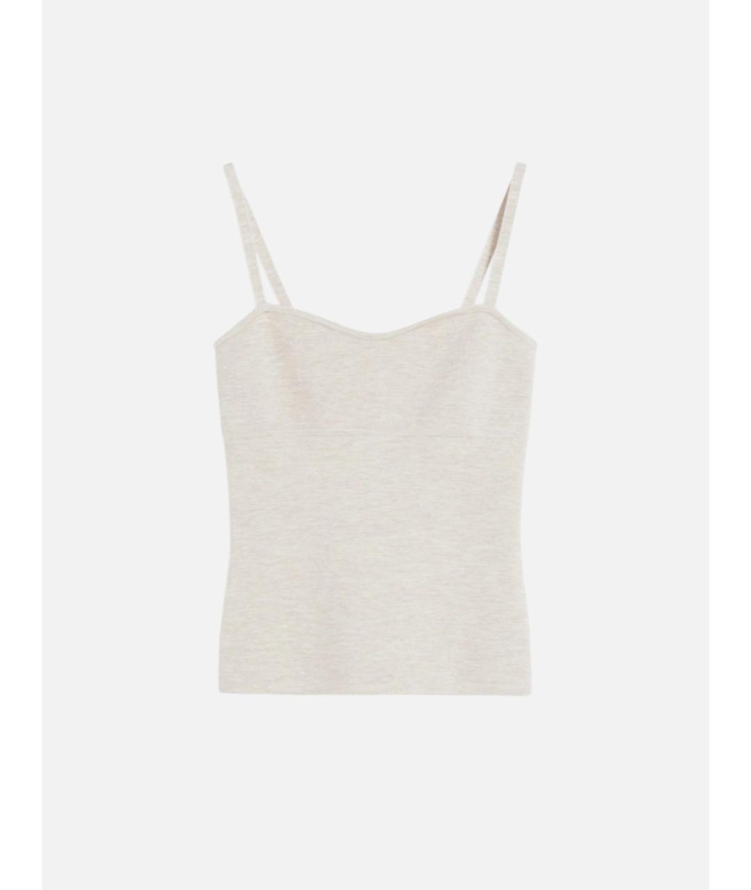 MAX MARA Бежевая шерстяная майка, фото 5