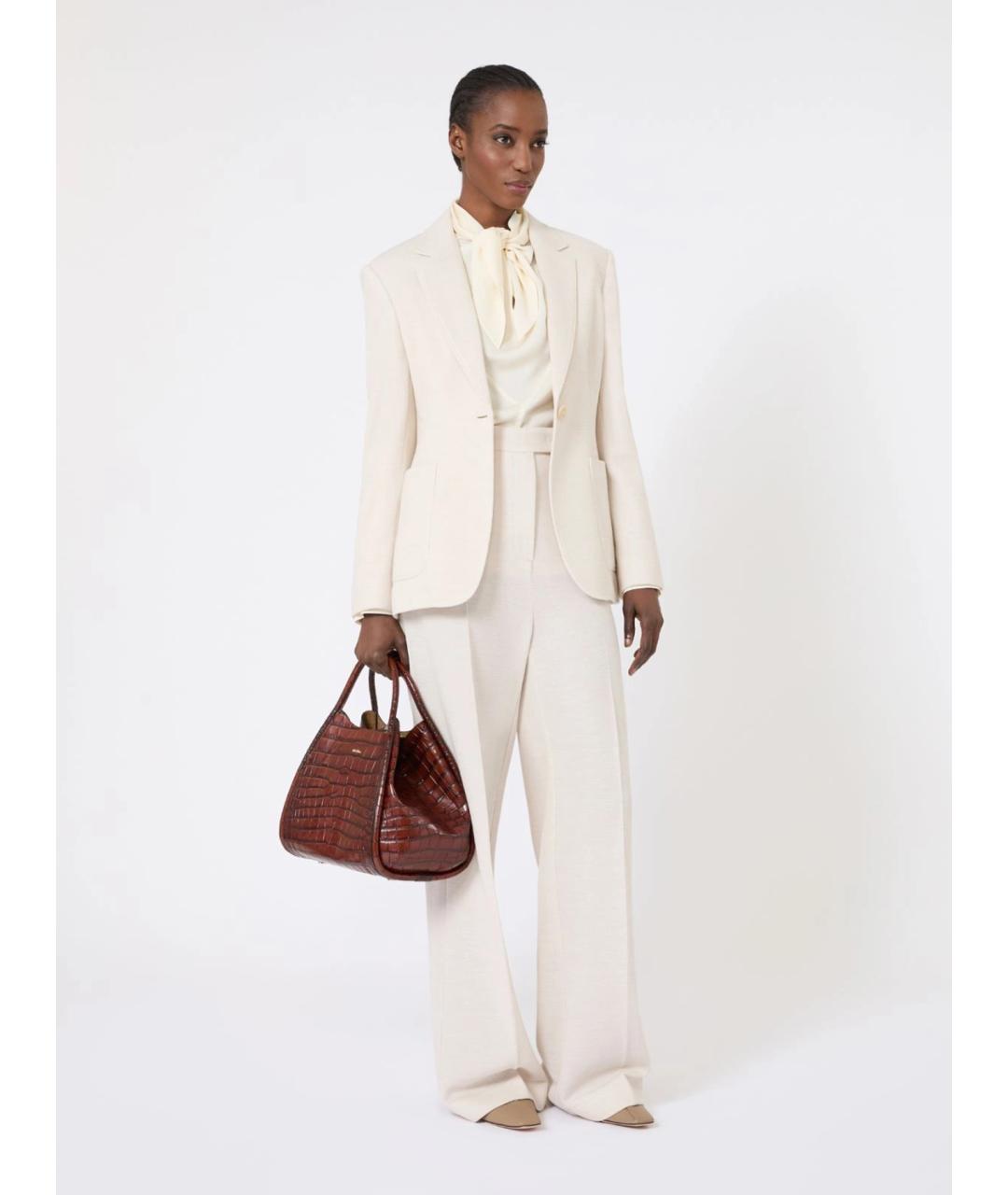 MAX MARA Бежевая шелковая блузы, фото 2