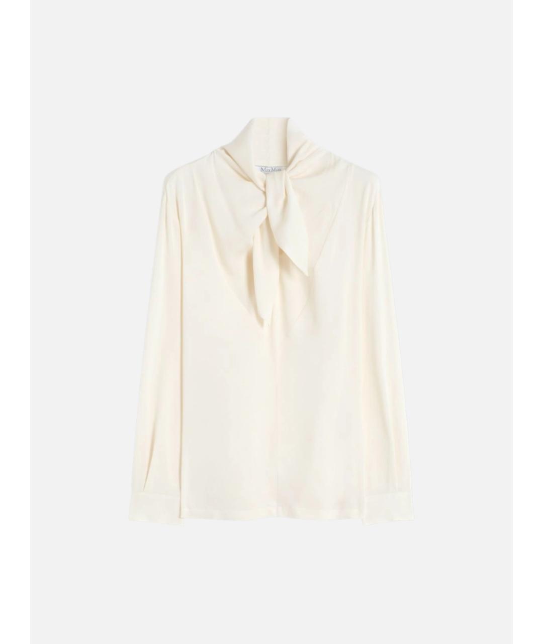 MAX MARA Бежевая шелковая блузы, фото 6