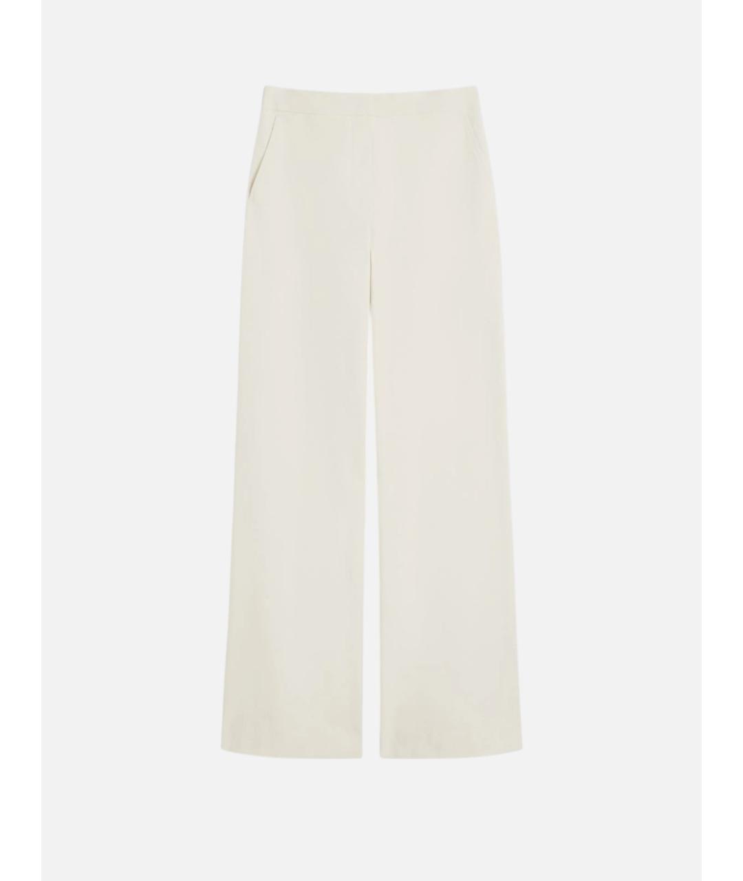 MAX MARA Белые хлопковые прямые брюки, фото 6