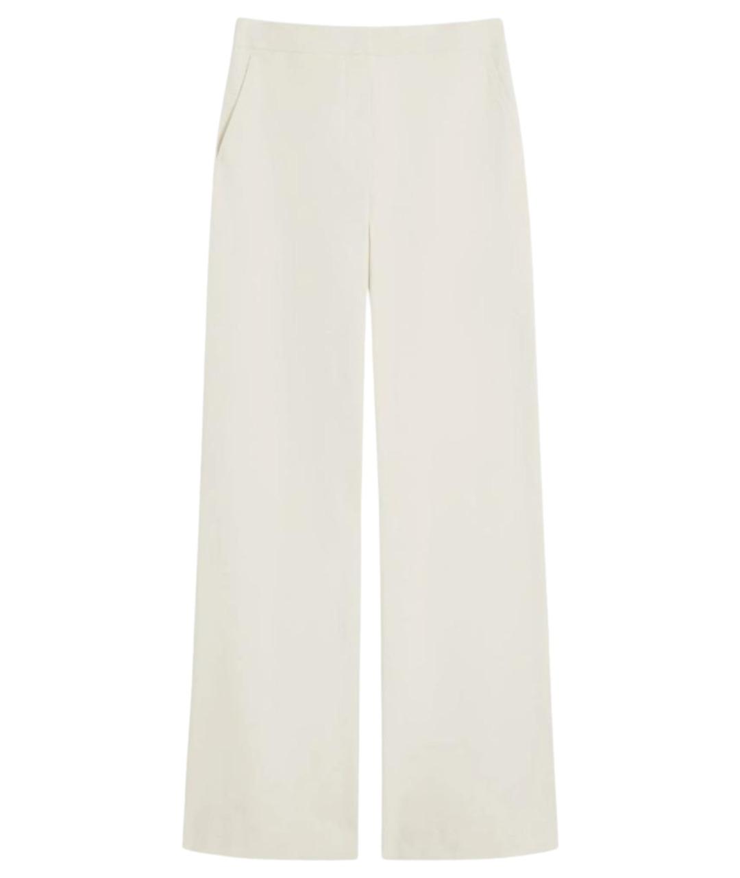 MAX MARA Белые хлопковые прямые брюки, фото 1