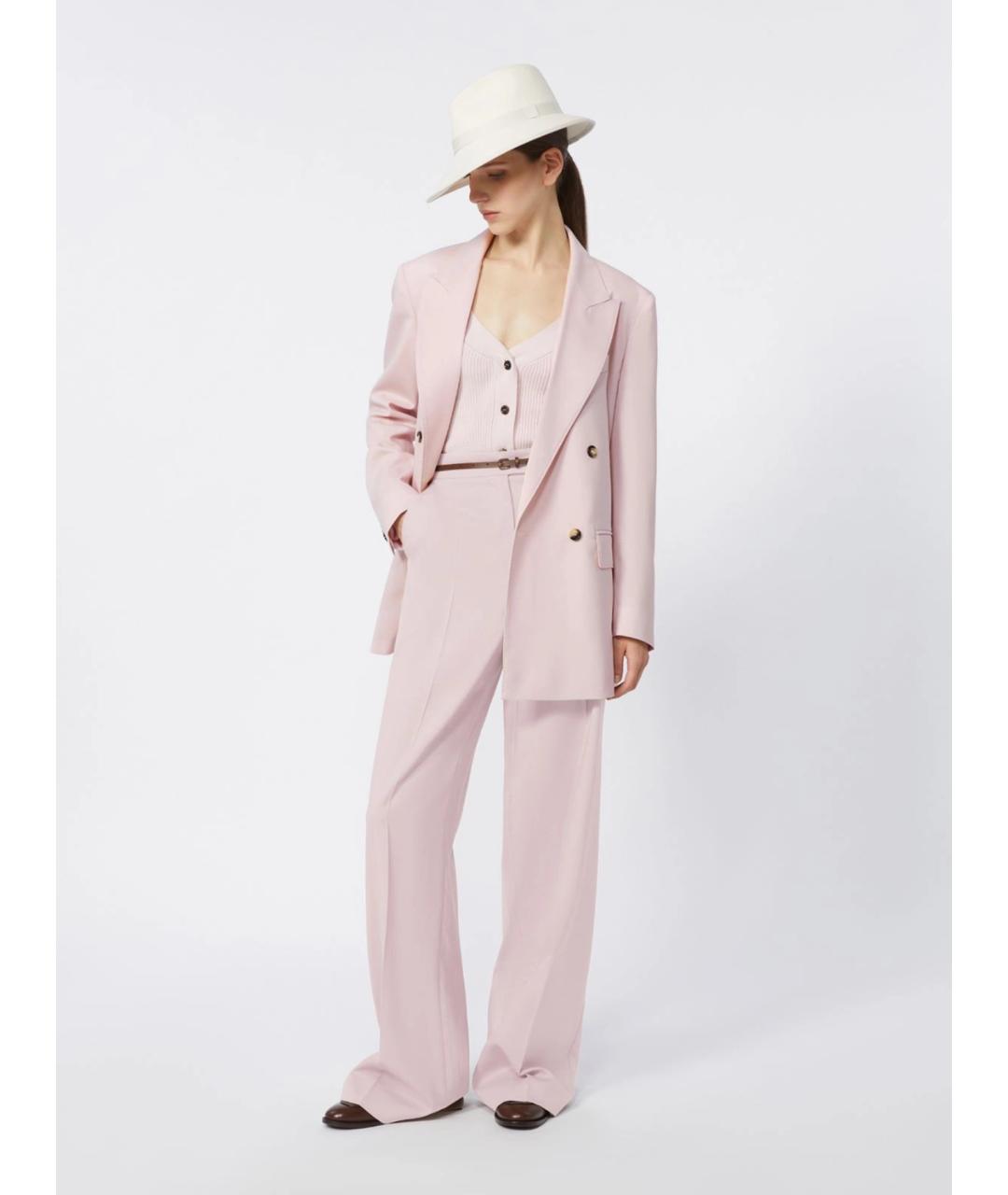 MAX MARA Розовый шерстяной жакет/пиджак, фото 2