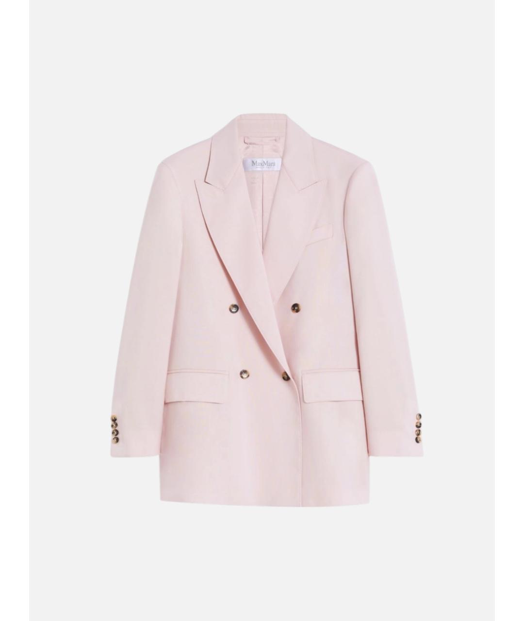 MAX MARA Розовый шерстяной жакет/пиджак, фото 6