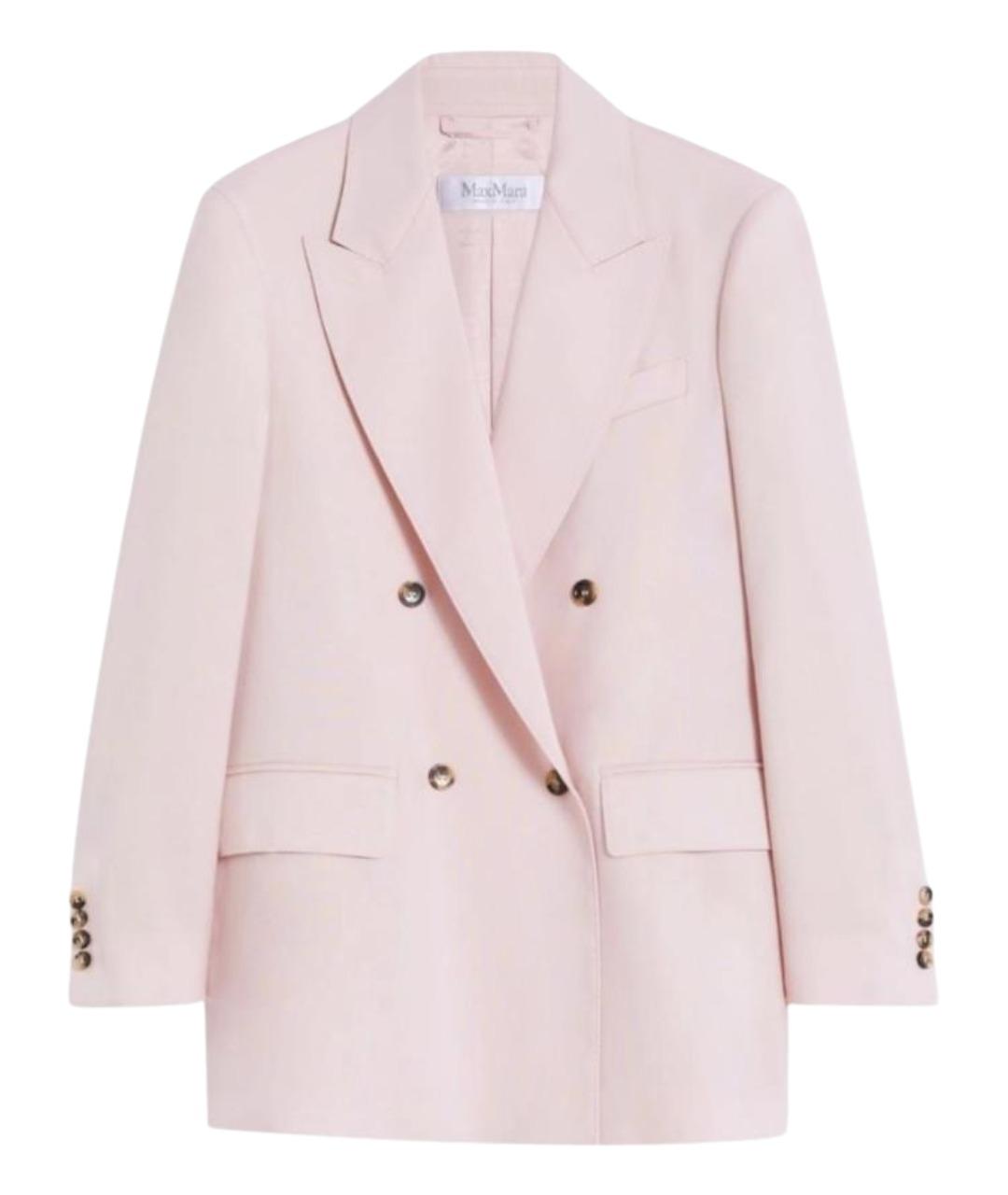 MAX MARA Розовый шерстяной жакет/пиджак, фото 1