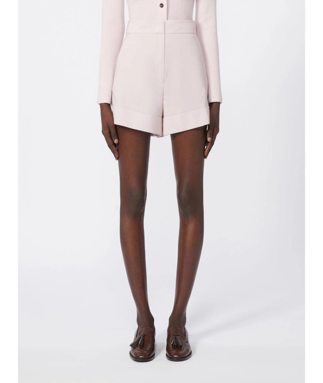 MAX MARA Розовые шерстяные шорты, фото 3