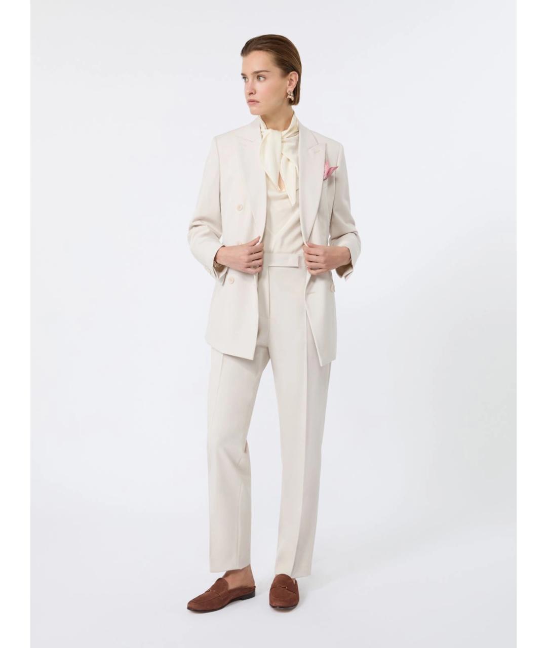 MAX MARA Белый шерстяной жакет/пиджак, фото 2