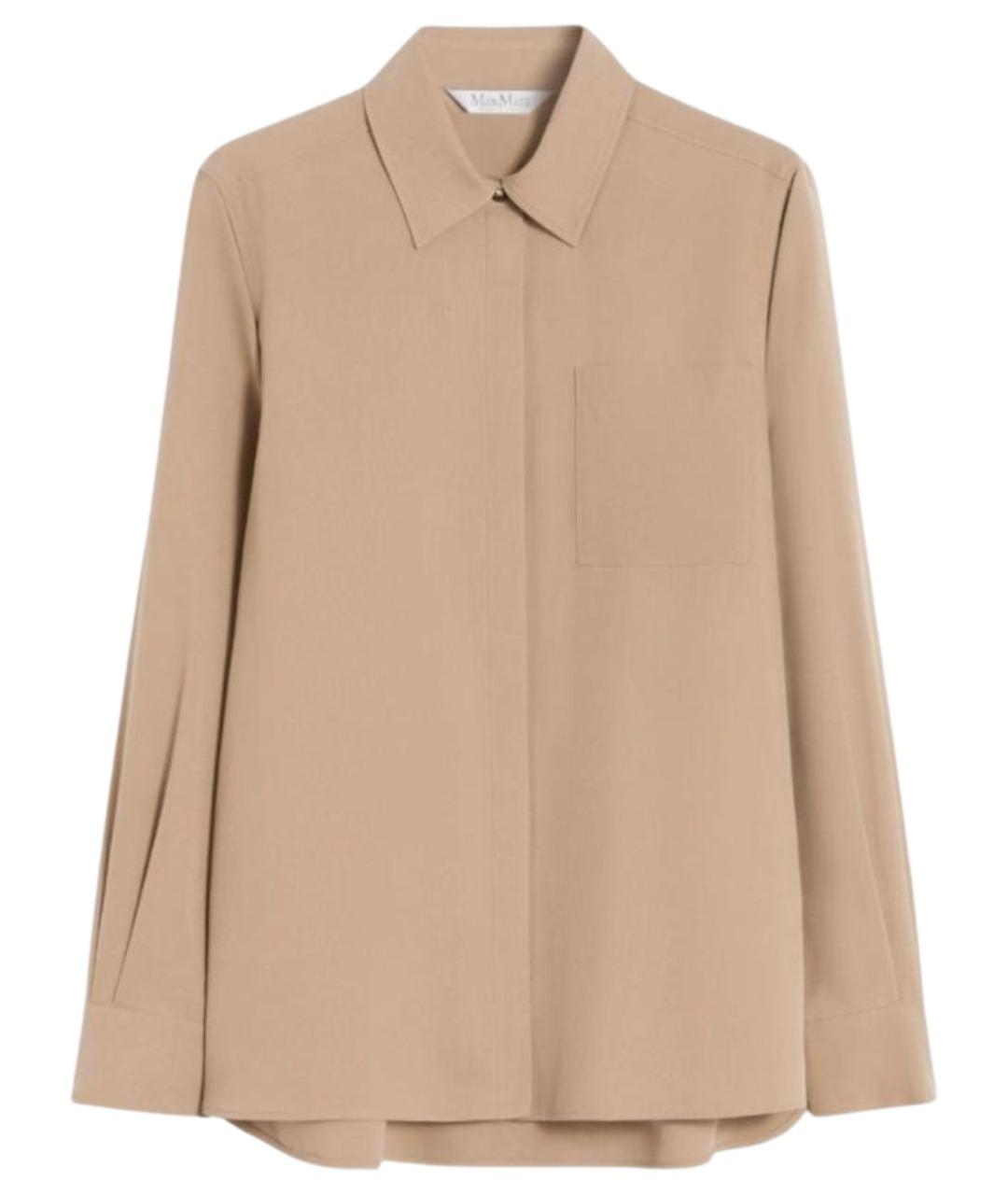 MAX MARA Бежевая шелковая рубашка, фото 1