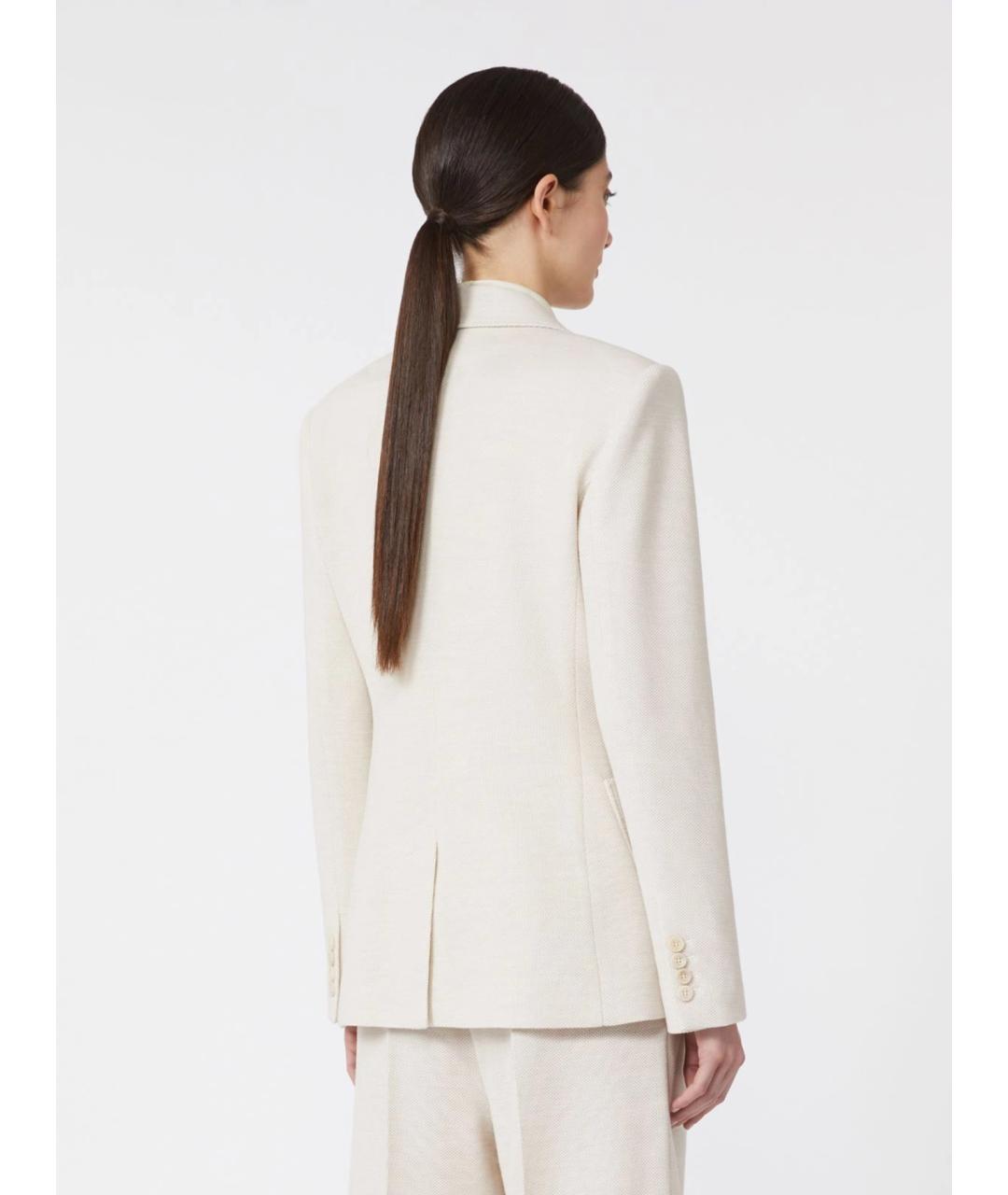 MAX MARA Бежевый шерстяной жакет/пиджак, фото 4