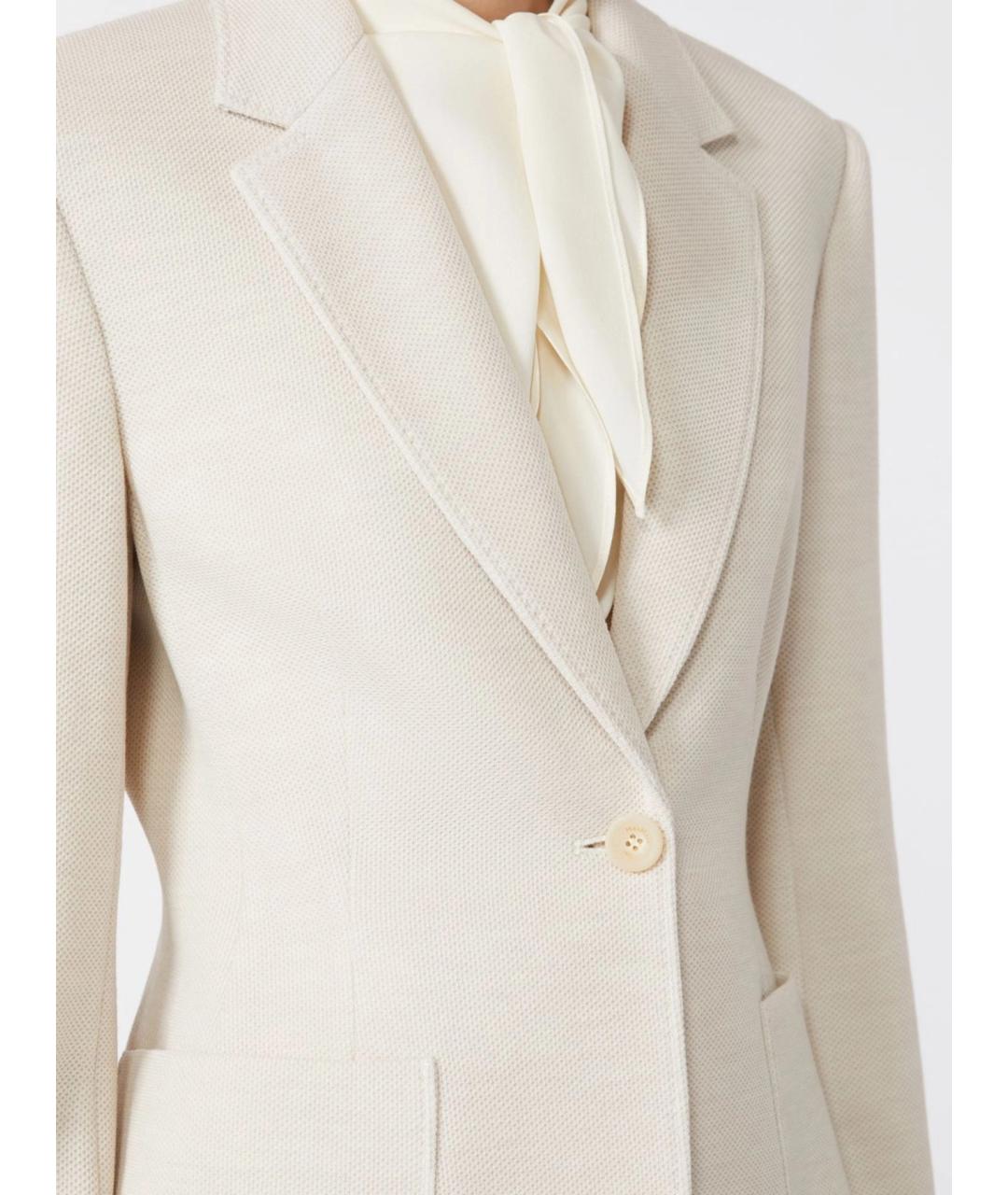 MAX MARA Бежевый шерстяной жакет/пиджак, фото 5