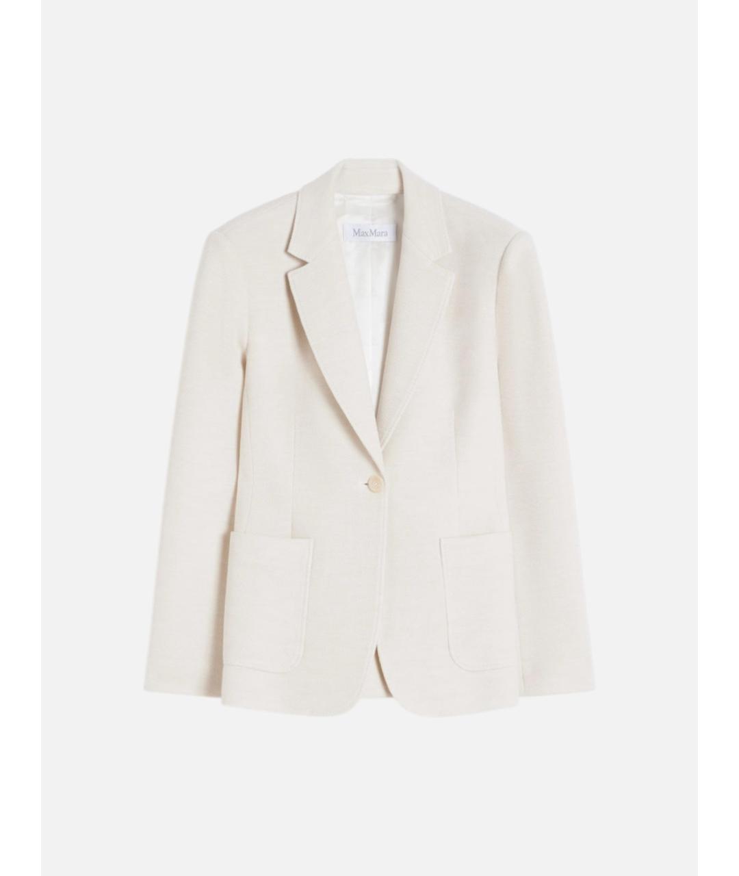MAX MARA Бежевый шерстяной жакет/пиджак, фото 6