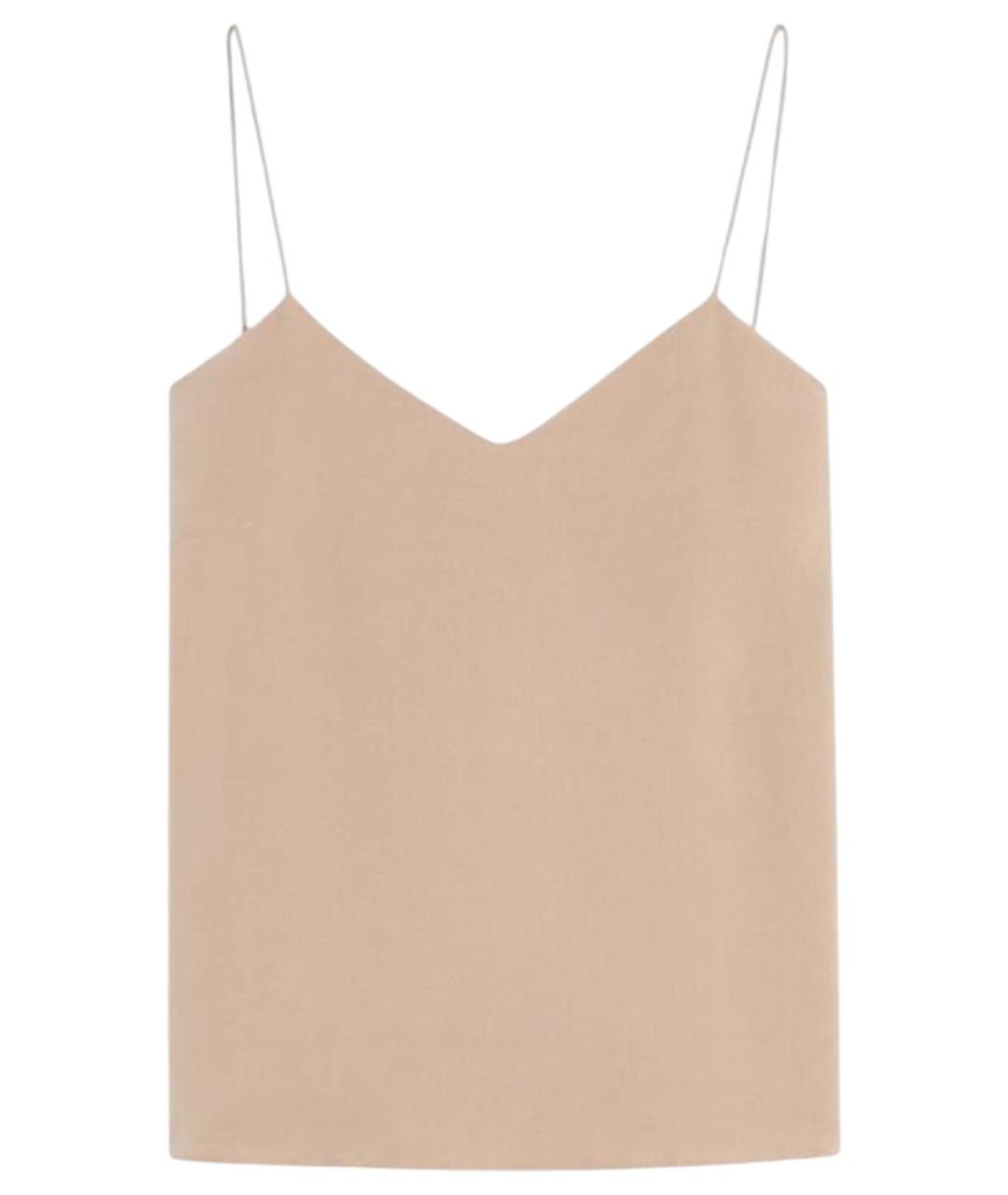 MAX MARA Бежевая шелковая майка, фото 1