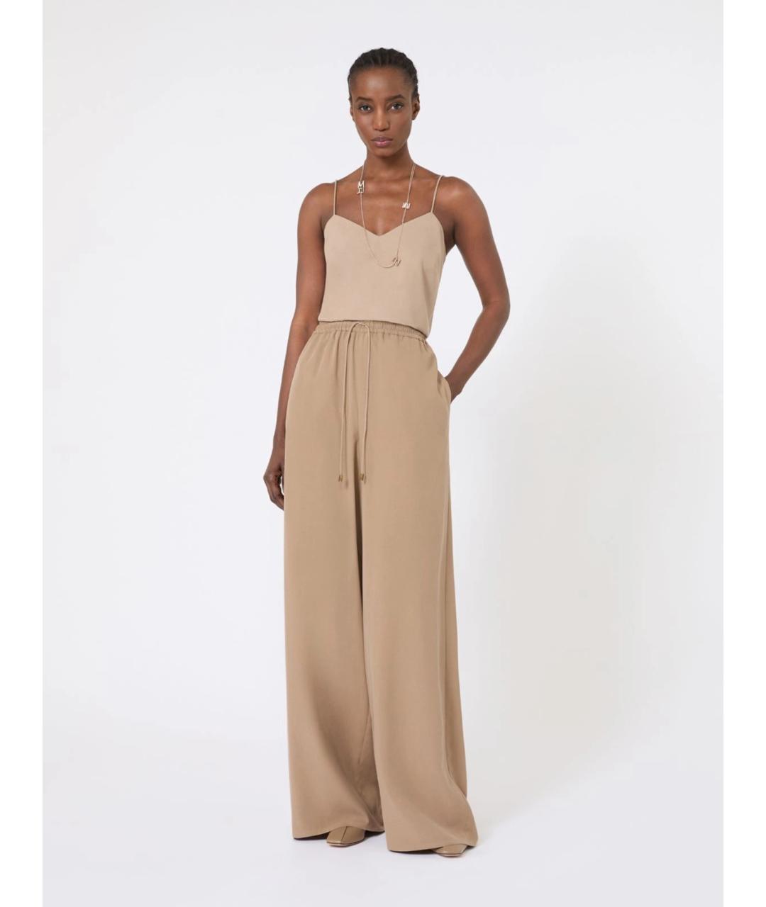 MAX MARA Бежевая шелковая майка, фото 2