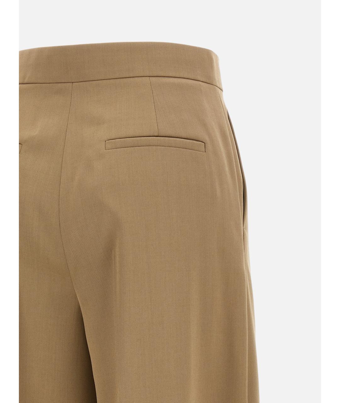 MAX MARA Коричневые шерстяные брюки широкие, фото 4