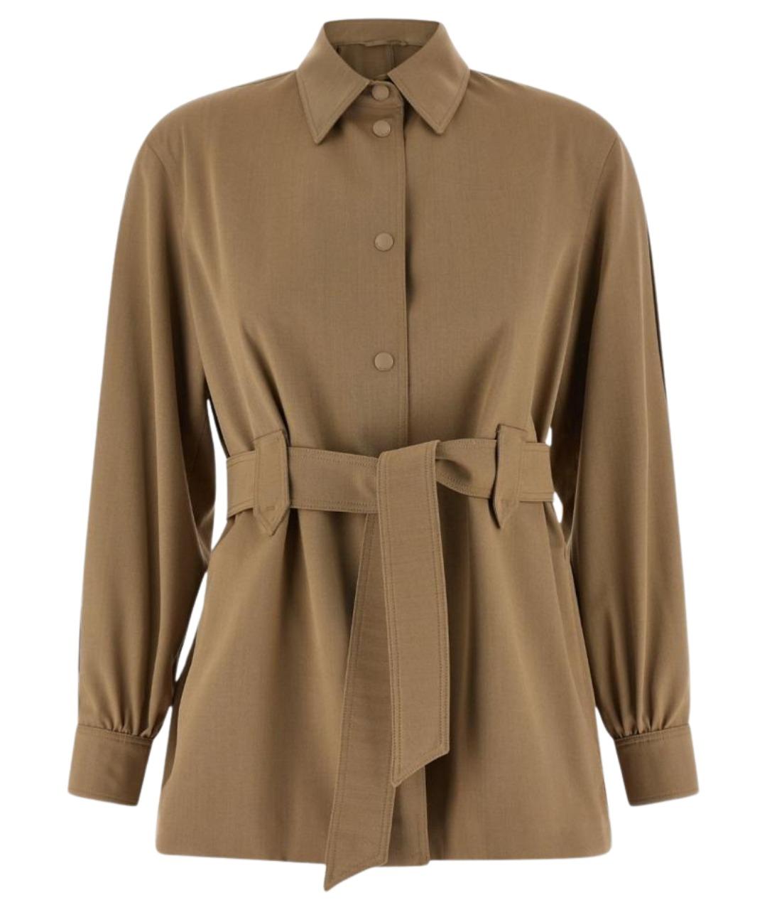 MAX MARA Коричневая шерстяная куртка, фото 1