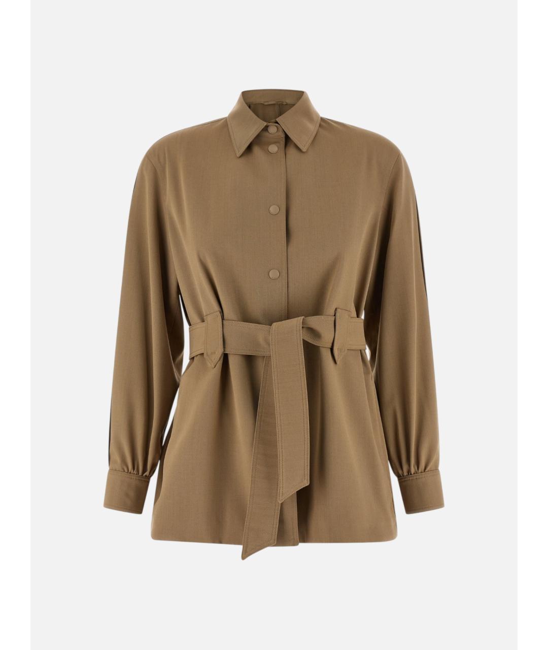 MAX MARA Коричневая шерстяная куртка, фото 5