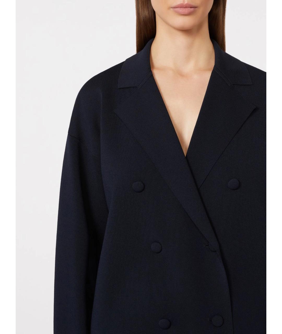 MAX MARA Темно-синий вискозный жакет/пиджак, фото 5