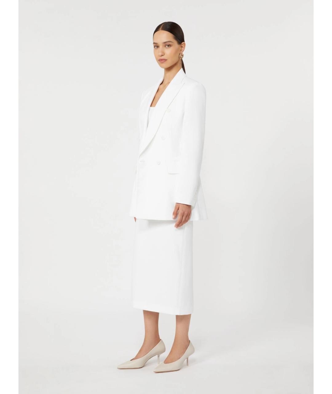 MAX MARA Белая хлопковая юбка миди, фото 2