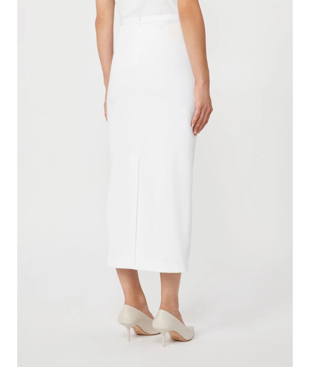 MAX MARA Белая хлопковая юбка миди, фото 4