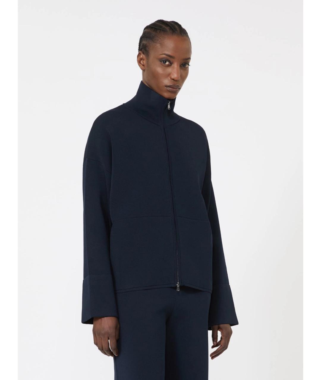 MAX MARA Темно-синий вискозный кардиган, фото 2